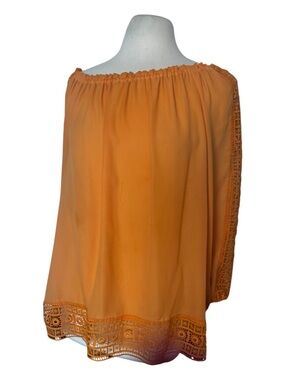 ZAC & RACHEL size Large Orange Off-Shoulder Top